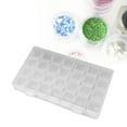 thumbnail image 5 of Caja de almacenamiento de uñas, 28 rejillas, ecológica, duradera, transparente, PP, tapa separada, caja para puntas de uñas, para pendientes de cuentas, joyería, transparente, 28 rejillas, 5 of 5