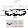 thumbnail image 4 of HomeKingdee Yin Yang Friend Bracelet Adjustable Cord Bracelet - Matching Pair Stainless Steel Bracelets for Friendship Gift Valentine's Day Christmas Anniversary, 4 of 5