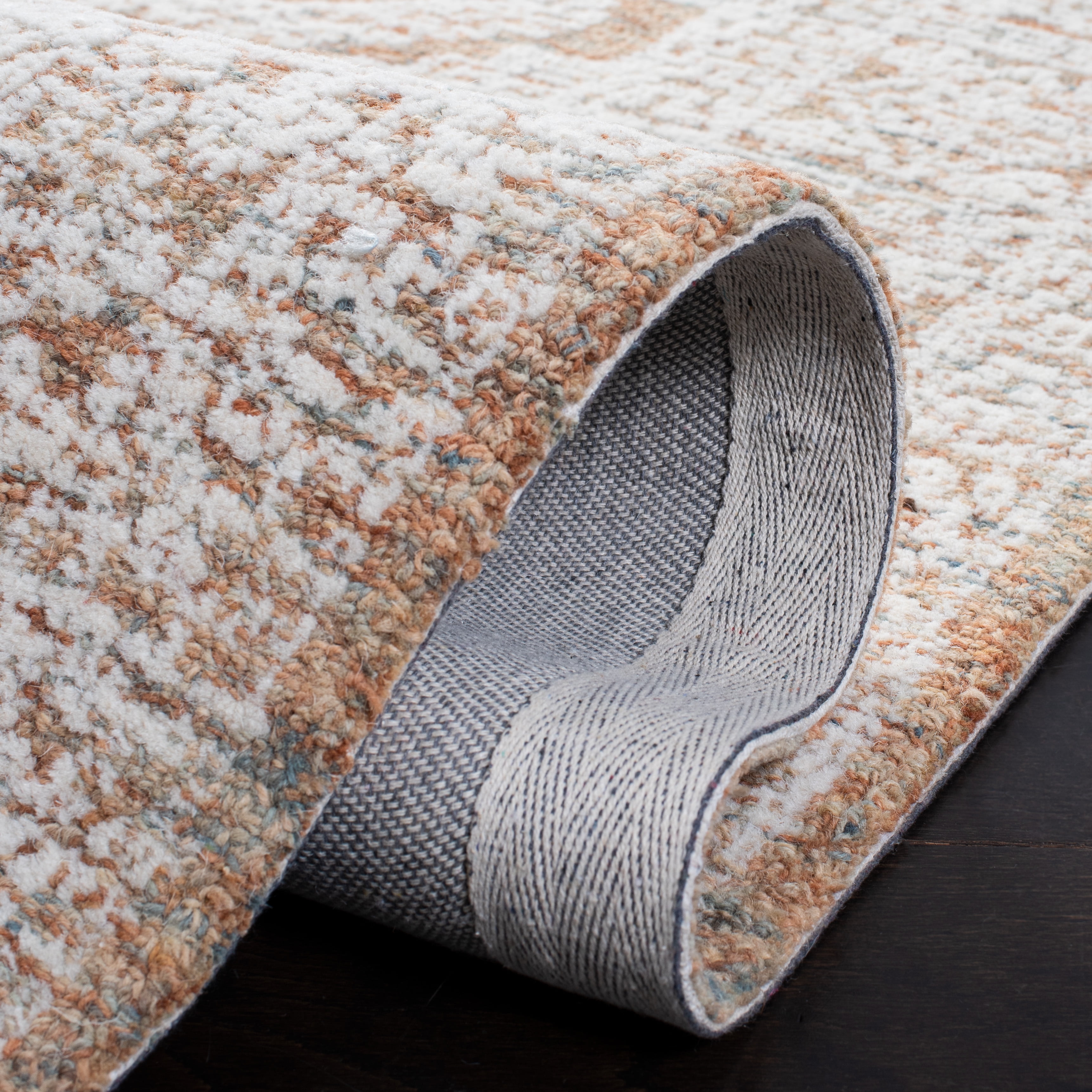 SAFAVIEH Metro Leontyne Geometric Area Rug, Natural/Rust, 6' x 6' Square
