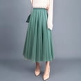 thumbnail image 2 of Sngxgn Skirts Basic Casual Versatile Stretchy High Waist Ribbed Mini Skirt(Green,One Size), 2 of 3