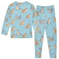 thumbnail image 2 of joogoo Cartoon Kangaroo Blue Pajamas Set Long Sleeve Soft Cotton Sleepwear 2 Piece 24M, 2 of 7