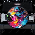 thumbnail image 1 of Colored Square Spiral Pattern Polyester Universal Spare Wheel Tire Cover Wheel Covers for Trailer RV SUV Truck Camper, 1 of 5