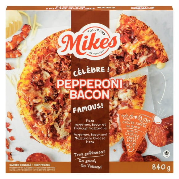 MIKES STUFFED CRUST PEPPERONI BACON PIZZA 840G, 840G