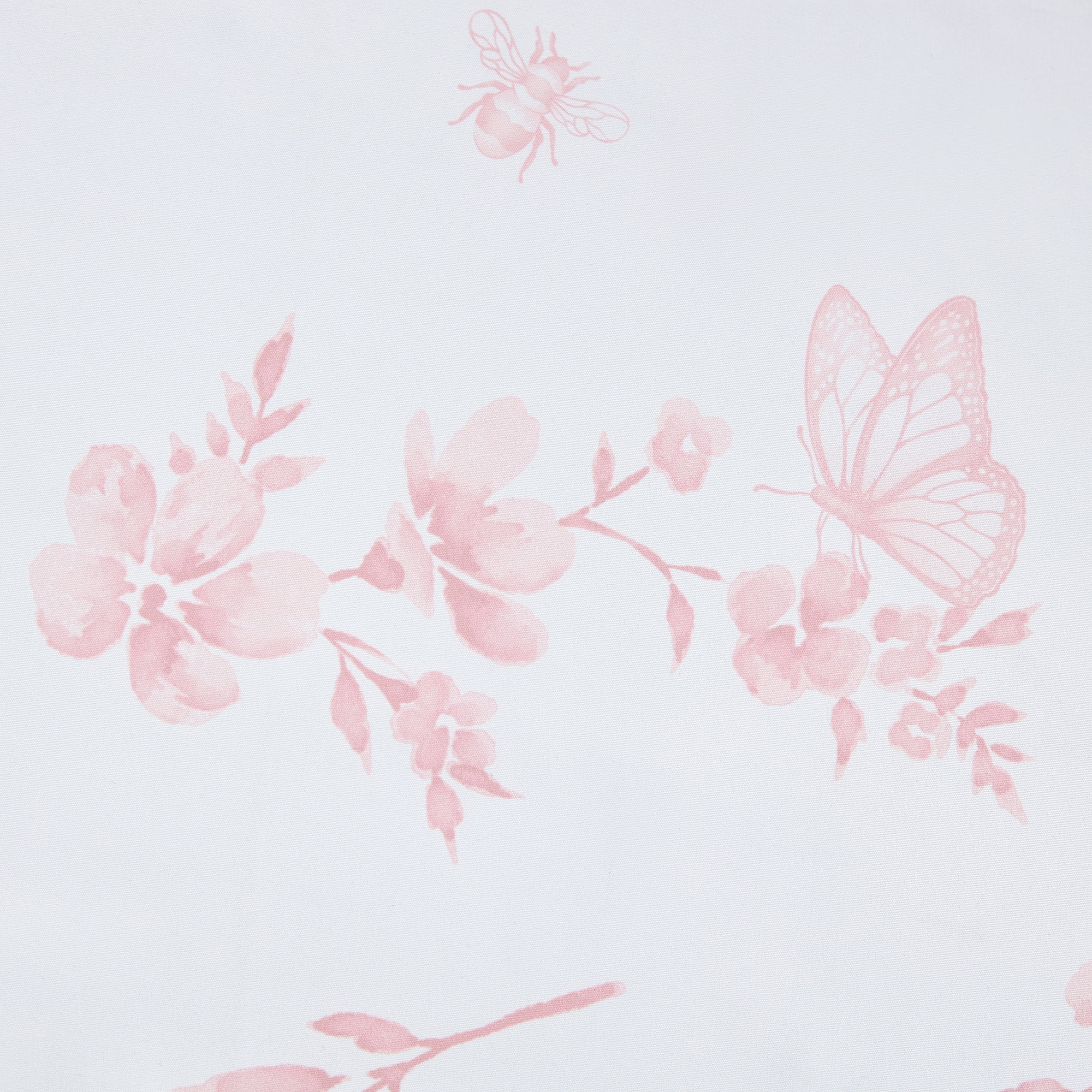 Ecologee Butterfly 100% Blackout Rod Pocket Back Tab Single Curtain Panel, Pink, 40" W x 63" L