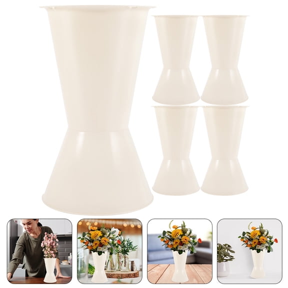 ROSENICE 5Pcs Plastic Flower Bouquet Holder for Bridal and Event Decorations