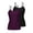 Black/Purple, variant on Womens Cotton Camisoles with Shelf Bra Solid Basic Spaghetti Straps Tank Tops Camis Pack of 2