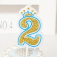 thumbnail image 2 of pitrice Golden Glitter Number Candle Birthday Cake Party Wedding Pie Decoration Kids Gift, Type 2, 2 of 8
