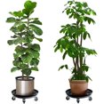 thumbnail image 6 of Plant Caddy with Wheels, 3 Pack Black Heavy Duty Plant Stand with Universal Wheels, Round Pot Trolley for Indoor Outdoor (16.14), 6 of 6