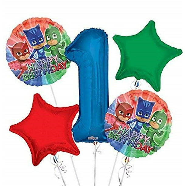 PJ Masks Balloon Bouquet 1st Birthday 5 pcs Party Supplies Walmart