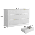 thumbnail image 2 of Jopath 6-Drawer Dresser for Bedroom,Modern Wood Chest of Drawers,Large Storage Cabinet with Wavy Patterns for Living Room, Hallway,Entryway,White, 2 of 7