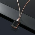 thumbnail image 4 of Gem Stone King 18K Rose Gold Plated Silver Black Onyx and White Lab Grown Diamond Pendant Necklace for Women (15.35 Cttw, Emerald Cut 18X13MM, With 18 inch Silver Chain), 4 of 4