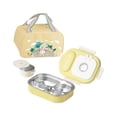 thumbnail image 2 of Lipstore Boîte à Lunch Bento Récipient de Préparation de Repas avec Sac Fourre-Tout Boîte à Collation Bento Récipient Alimentaire Jaune 4 Compartiments, 2 of 8