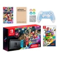 thumbnail image 1 of Nintendo Switch Mario Kart 8 Deluxe Bundle: Red/Blue Console, Mario Kart 8 & Membership, Super Mario 3D World + Bowser's Fury, Mytrix Wireless Pro Controller Blue Bamboo and Accessories, 1 of 8