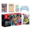 Nintendo Switch Mario Kart 8 Deluxe Bundle: Red/Blue Console, Mario Kart 8 & Membership, Super Mario 3D World + Bowser's Fury, Mytrix Wireless Pro Controller Blue Bamboo and Accessories