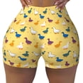 thumbnail image 2 of Gukieu Cartoon Duck Print Women's Sports Shorts, Elastic Waist High Stretch Running Yoga Gym Sweatpants-X-Large, 2 of 8