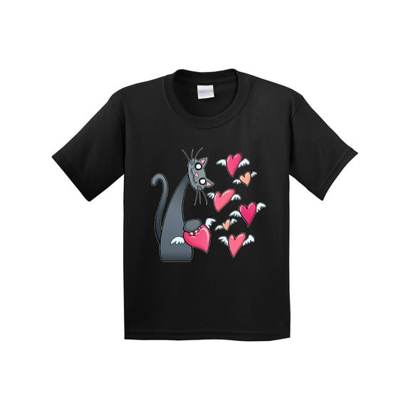 Inktastic Anti-valentine's Day Cat with Hearts Youth T-Shirt