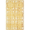 thumbnail image 2 of Safavieh Dip Dye Flower Distressed Wool Area Rug, Ivory/Gold, 4' x 6', 2 of 7