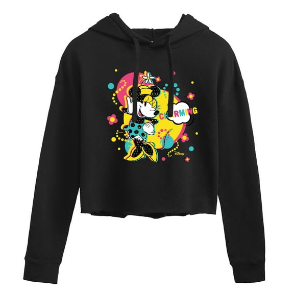 Disney - Minnie Charm - Juniors Cropped Pullover Hoodie