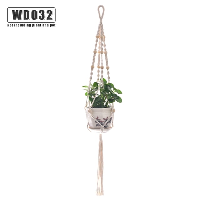 Colgador para macetas, plantas de interior al aire libre, cesta colgante, soporte para macetas de cuerda de algodón, WD032 AweSitey HA001777-32