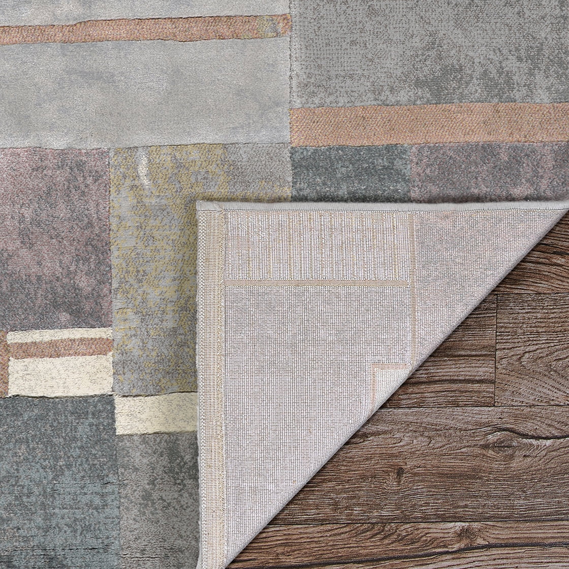 Couristan Easton Gambit Blocks 7'10" x 11'2" Stone-Multi Area Rug