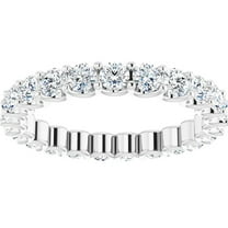 Pompeii 1 1/2Ct Natural Diamond Certified Eternity Ring Wedding 14k White Gold Size 4