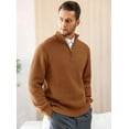 thumbnail image 5 of Fexilor Men's Cable Knit Quarter Zip Pullover Sweater Lightweight Long Sleeve Business Casual Sweaters, 5 of 6