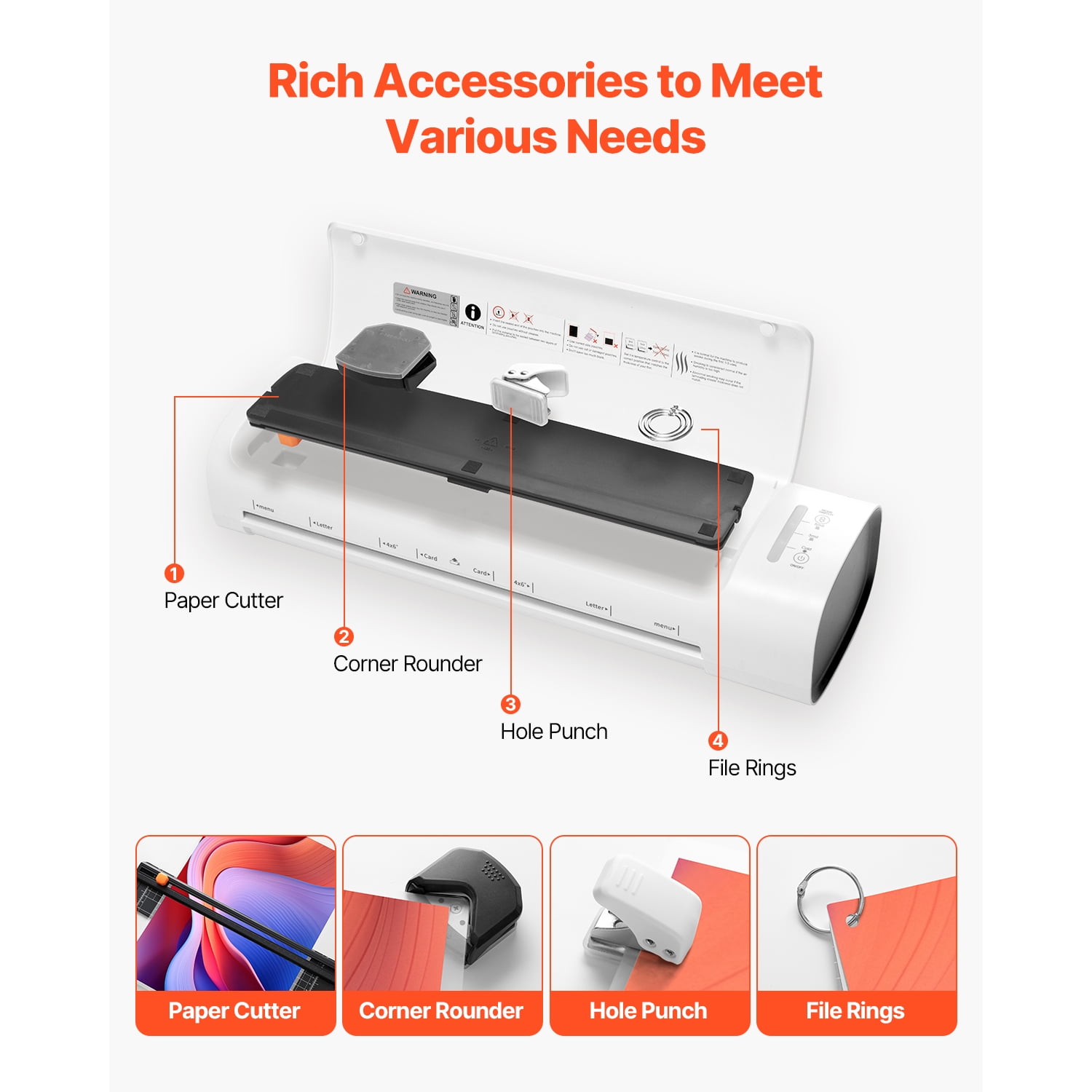 KFFKFF Lamination Device, Suitable for Maximum A3 Paper Size, Rapid Heat-Up in 60 Seconds, Thermal Laminating Machine with 3-5 mil Thickness, Perfect for Domestic, Commercial, White and Grey