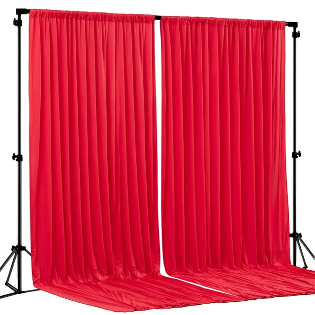 Cortinas de fondo Wish Care, 244 x 305 cm, poliéster, color rojo, 2 paneles