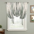 thumbnail image 2 of Sage Green Vintage Tie Up Curtains for Windows, Adjustable Balloon Window Shades, Stripes Painting Retro Abstract Art Kitchen Window Treatments Farmhouse Short Curtains with Rod Pocket 42"x45", 2 of 8