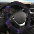 thumbnail image 5 of Honeii Galactic Wolf Stare Print Stretch Elastic Steering Wheel Cover - Universal 15", Fits Sedans, SUVs, Vans, & Trucks Effortlessly, 5 of 6