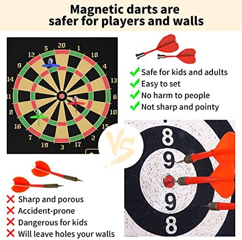 Magnetic Dart Board Outdoor Game for Kids with 12 Darts, Best Toys Gifts for Teenage Boys Girls Age 5 6 7 8 9 10 11 12 13 14 15 16 Years$$Sport & Recreation Other