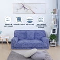 thumbnail image 3 of PiccoCasa Elastic Spandex Sofa Slipcover Inking Painting Pattern Couch Cover, Navy Blue 53"-67", 3 of 7