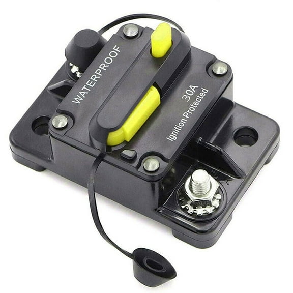 Minxio Waterproof Car Circuit Breaker Fuse Reset 30-300 Amp 12V-48V DC Car Boat Auto,30A