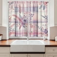 thumbnail image 3 of Ambesonne Pastel Plaid Kitchen Curtains, Romantic Soft Floral, 55"x45", Lilac and Pale Pink, 3 of 3