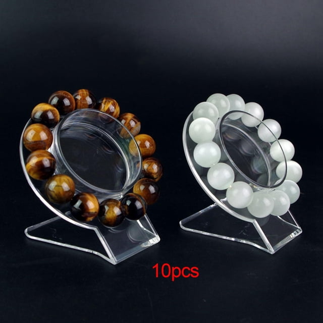 10 Uds. Soporte transparente para pulseras, estante organizador de joyas, pulseras, soporte acrílico transparente para joyería para tienda de encimera Yinane Bandeja para pulseras