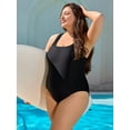 thumbnail image 5 of Asoul Plus Size Side Spliced One Piece Sport Swimsuit for Womens Racerback Athletic Bathing Suit, 5 of 7