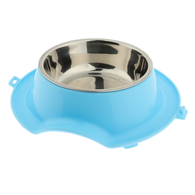 Comedero Cuenco de acero inoxidable Antideslizante Sunnimix Comedero para mascotas Azul 21x6cm