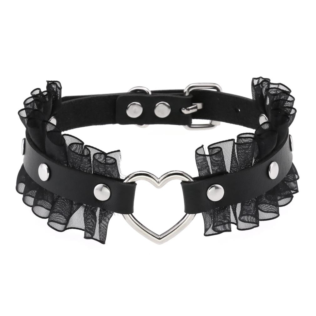 Dropship 8 Pcs Leather Choker Necklace For Women Girls Punk PU Leather  Heart Spiked Choker Collar Black Leather Choker Necklaces Set Goth  Jewellery Cosplay Accessories to Sell Online at a Lower Price