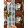 thumbnail image 2 of Ldtrchee Christmas Blue Snowman Table Runner 60 Inches, Blue Plaid Vintage Snowflake Bed Runner Dresser Scarves Tabletop for Indoor Outdoor Parties/Ceremony/Banquet, 13" x 60", 2 of 8