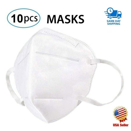 WeCare KN95 (95% Filtration) Protective Disposable Face Masks, White - 10 Pack (each sealed)