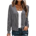 thumbnail image 7 of Lutiedan Cardigan Sweaters for Women Long Sleeve Button Down Cardigan Casual V Neck Fall Cardigan Tops,Dark Gray, 7 of 7
