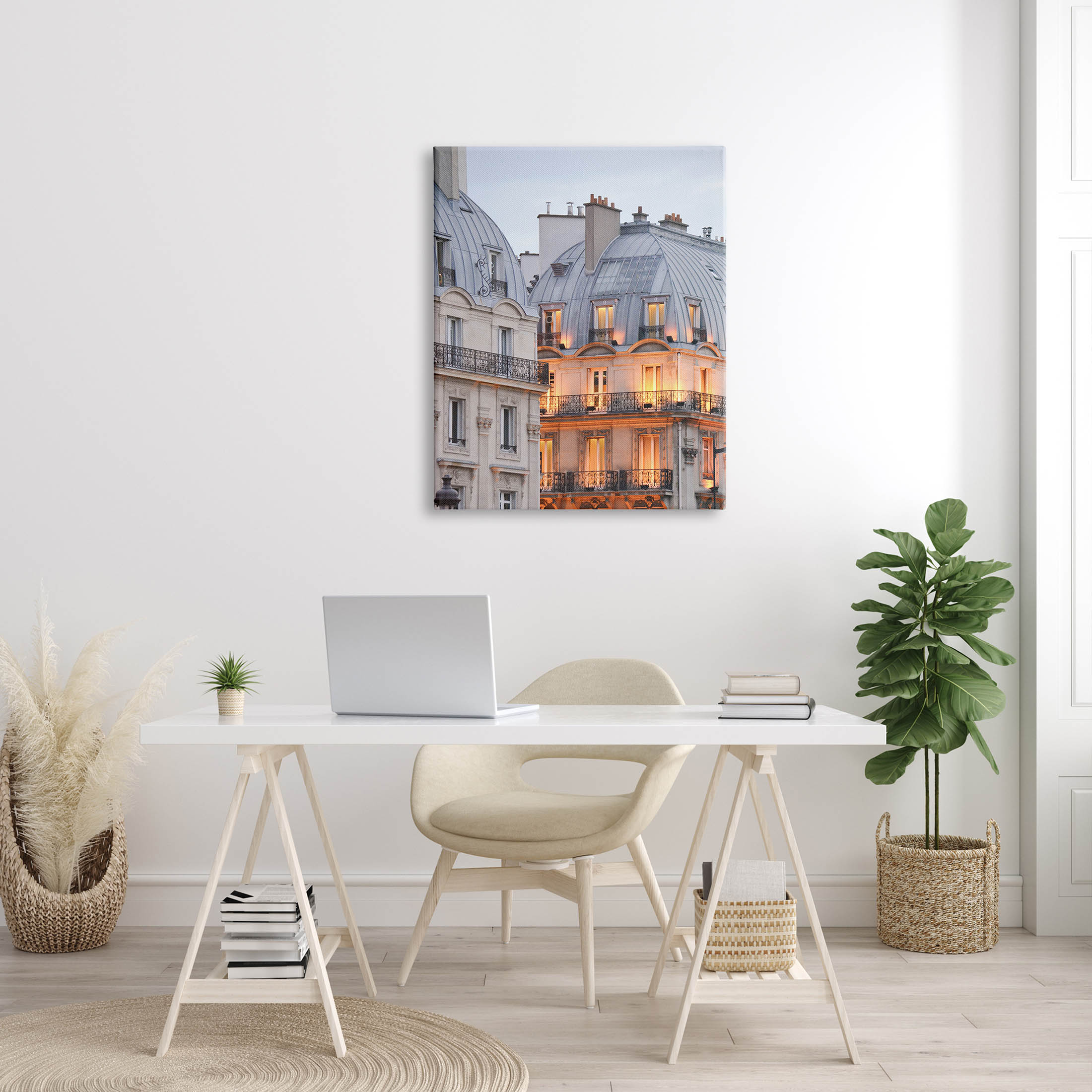 European Architecture Cityscape Town & City Photograph Gallery Wrapped Canvas Print Wall Art