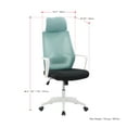 thumbnail image 4 of CorLiving Ashton High Back Ergonomic Teal Mesh Back & Black Seat Adjustable Height Office Chair with Headrest – Comfortable Mesh Office Desk Chair, Perfect Computer and Work Chairs for Home Office, 4 of 5