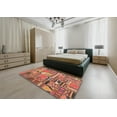 thumbnail image 5 of Ahgly Company Machine Washable Indoor Round Contemporary Fire Brick Red Area Rugs, 3' Round, 5 of 7