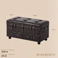 thumbnail image 3 of COZAYH Vintage Storage Bench, Upholstered Wooden Ottoman Chest Box, Black Brown, 3 of 8