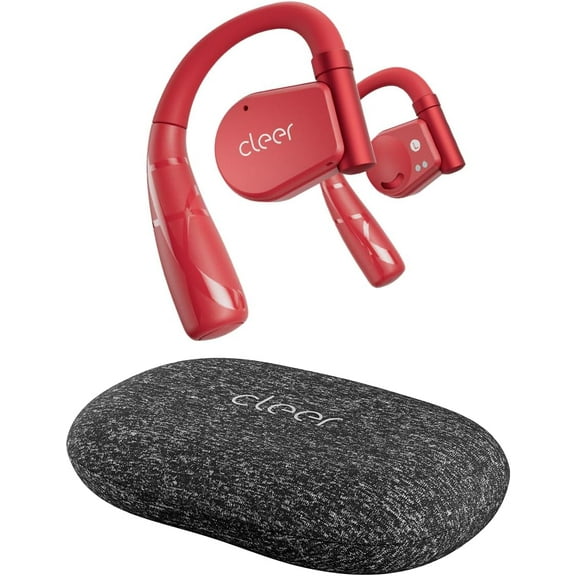Cleer ARC II Sport Open-Ear Wireless Bluetooth Headphones, Dual Mic, Sweat Resistant, 35 Hrs Playtime, Red