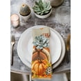 thumbnail image 2 of Fall Turkey Cloth Napkins Set of 8 Reusable Dinner Napkins, Happy Thanksgiving Pumpkin Maple Leaf Cocktail Napkin Washable Table Napkins for Wedding/Holiday Party/Baby Shower 20"x20", 2 of 7
