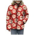 thumbnail image 4 of larppty Jackets for Women Fashion 2025 Christmas Coat for Women Casual Quilted Lightweight Outerwear Coats (Watermelon Red, 3XL), 4 of 5