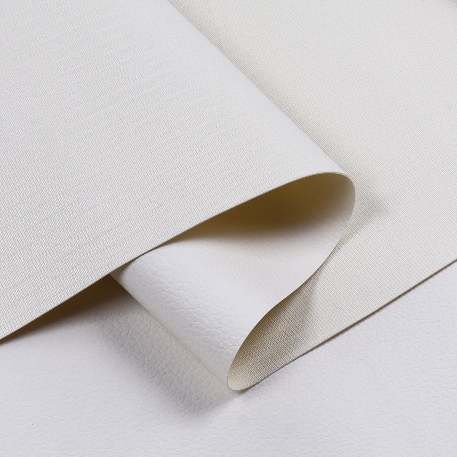 PVC Vinyl Fabric Waterproof UV Protected Faux Leather for Car Seat Boat Furniture Upholstery Repair, Spider Weave Backing Scratch Resistant (White, 54in Wide)
