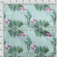 thumbnail image 4 of oneOone Cotton Poplin Twill Arctic Blue Fabric Tropical Flamingo Sewing Craft Projects Fabric Prints By Yard 56 Inch Wide, 4 of 4